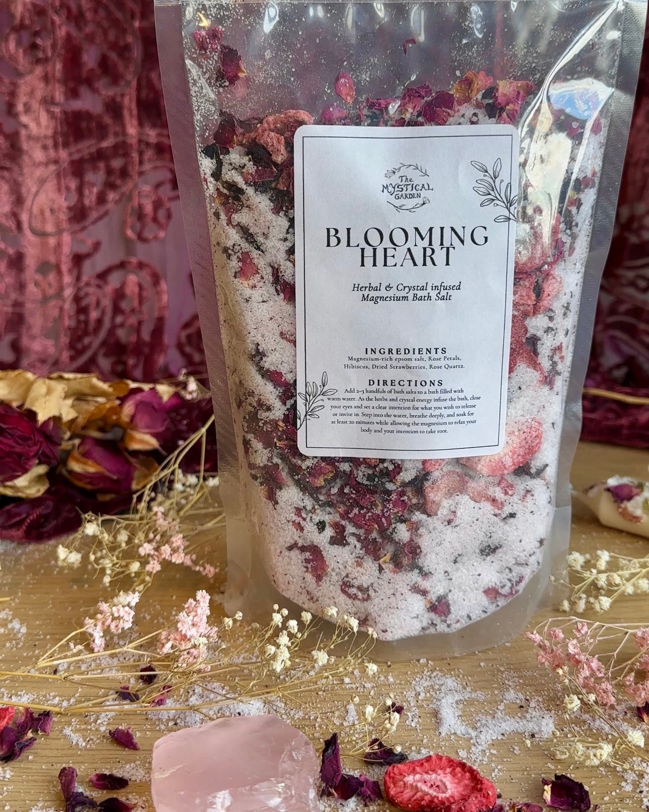 Blooming Heart – Herbal & Crystal Infused Bath Salt